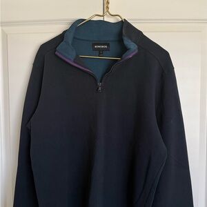 Bonobos Men's Navy and Teal Zip-Up Sweater